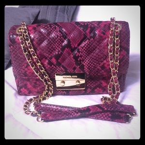 Michael Kors signature pink snake skin chain